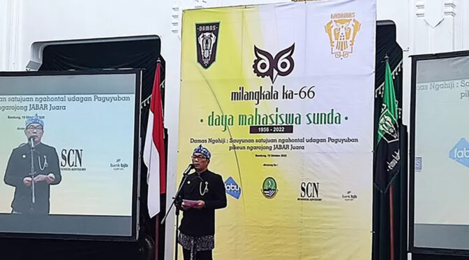Ridwan Kamil Minta Daya Mahasiswa Sunda (Damas) Tetap Eksis Jaga Entitas Sunda